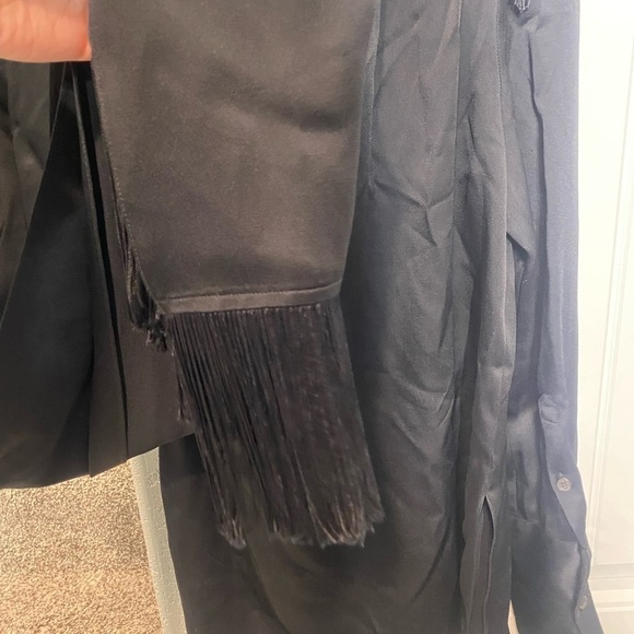 MONSE Regalia Scarf Blouse black fringe - Picture 4 of 11